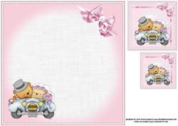 8x8 Love Wedding Bears Pink