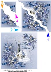 Snowy Church with Winter Flowers Side Stacker