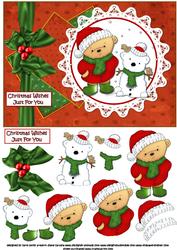 Teds Teddy Snowman Red