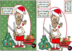 Gardener Bill Trims the Chrtistmas Tree Quick Card