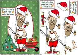 Gardener Bill Trims the Christmas Tree