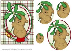 Shy Mistletoe Bear Quick Card
