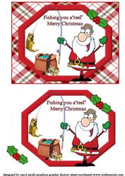 Santa Fishing for Christmas Quick Card