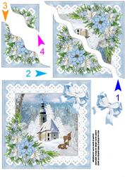 Ice Blue Sonwy Church Scene Side Stacker