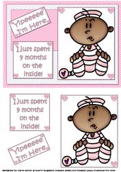 Yipee I'm Here New Baby Girl Ethnic Quick Card