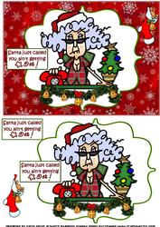 Stella on the Phone to Santa Quick Card