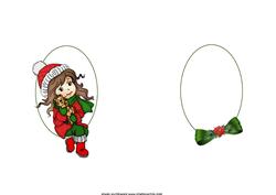 Christmas Girl with Kitten Red Insert