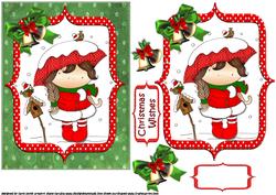 Izzy's Snowy Umbrella Red Quick Card