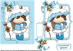 Izzy's Snowy Umbrella Blue Quick Card