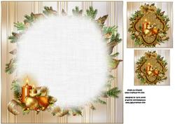 8x8 Golden Candles and Poinsettia Insert Plate
