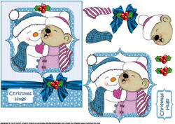 Teddy and the Snowman Hugs Quick Card