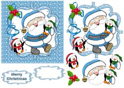 Santa Lets Go Home Blue Quick Card