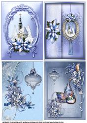 Selection of Four Blue Christmas Toppers
