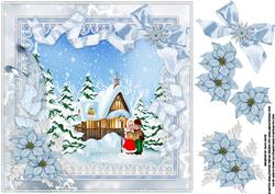 Christmas Scene in Lace and Pearl Frame 2