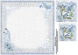 8x8 Christmas Scene in Lace and Pearl Frame 1 Insert Plate