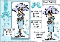 Stella Hi Ho It's Over 60 or 70 I Go Blue Quick Card