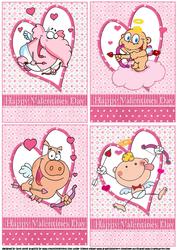 Set of Four Valentine Toppers for the Kids