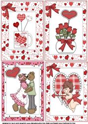 Set of Four Valentine Toppers