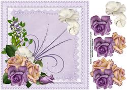 8x8 Antique Roses and Pearls