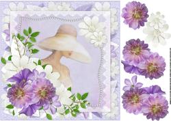 8x8 Sophisticated Lady with Flowers and Pearls