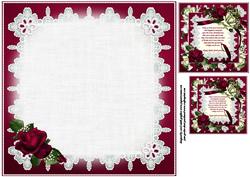 8x8 Ruby Wedding Roses Insert Plate