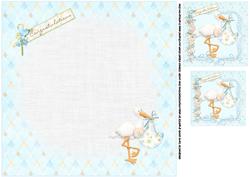 8x8 New Baby Boy Insert Plate