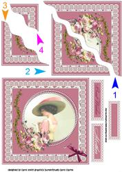 Vintage Lady with Antique Pearls and Lace Side Stacker