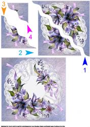 Lilies on Triple Ruffle Mat Stacker