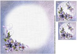 8x8 Lilies on Triple Ruffle Mat Insert Plate