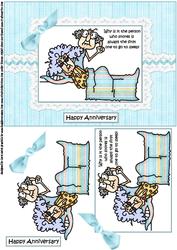 Gus and Stella Who Snores? Anniversary Quick Card