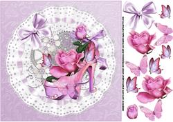 8x8 Girly Floral Shoe Steampunk Purple