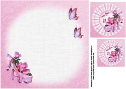 8x8 Girly Floral Shoe with Roses Insert Plate
