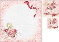 8x8 Shabby Chic Vintage Roses Insert Plate