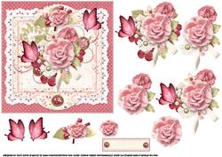 Shabby Chic Vintage Roses and Butterflies Decoupage