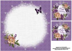8x8 Vintage Roses for Birthday/mothers Day Insert Plate