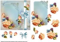 Peach English Roses Decoupage