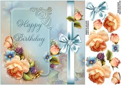 8x8 Peach English Roses for Your Birthday