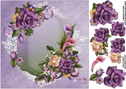 8x8 Vintage Roses and Calla Lilies
