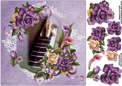 8x8 Vintage Roses and Calla Lilies with Ballet Slippers