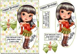 The Tween Diva Will Sing Quick Card