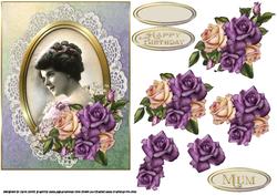Vintage Lady with Antique Roses