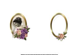 Vintage Lady with Antique Roses Insert