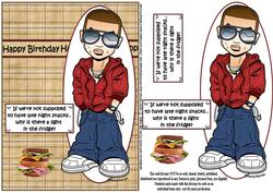 Teen Boy Has Late Night Snacks Quick Card