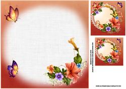 8x8 Colourful Petunias and Butterflies Insert Plate