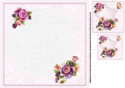 8x8 Pink English Roses Insert Plate
