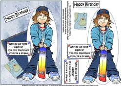 The Teen Boy and Algebra Quick Card