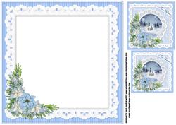 8x8 Ice Blue Christmas Insert Plate