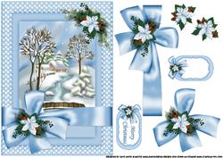 Ribbon Wrapped Christmas Scene