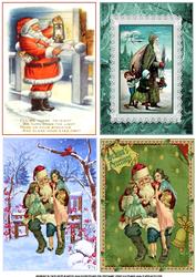 Selaction of Four Vintage Santa Toppers