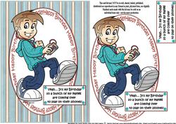 Teen Boy and His Phone Quick Card